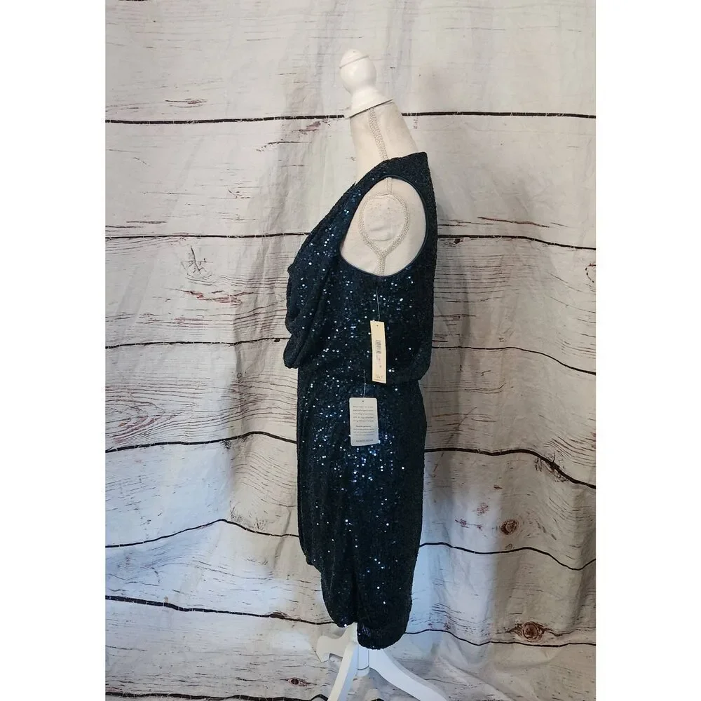 Eliza J Sequin Blouson Bodice Cocktail Dress Size‎ 10 NWT